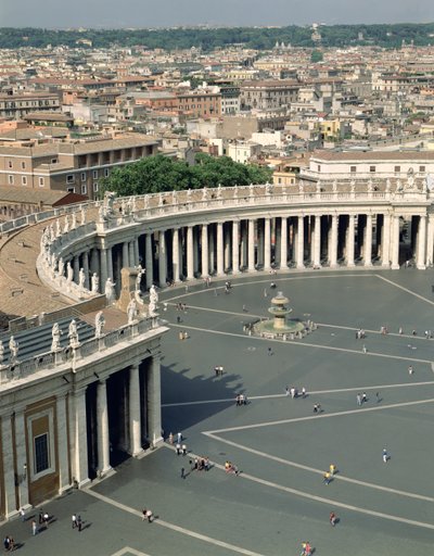 منظر للساحة ، صممه جيان لورينزو بيرنيني (1598-1680) 1656-67 بواسطة Bernini Algardi A. and Bitonto